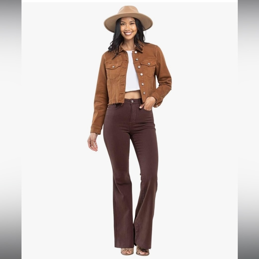 Judy Blue Country Chic Espresso Chocolate Hued High-Waist Flare Jeans 88803 18w